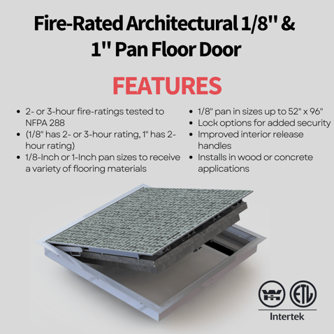 Fire-Rated Architectural 18-1 Pan Floor Door