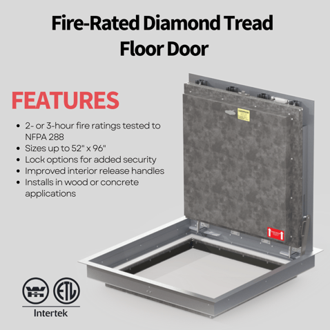 Fire-Rated Diamond Tread Floor Door