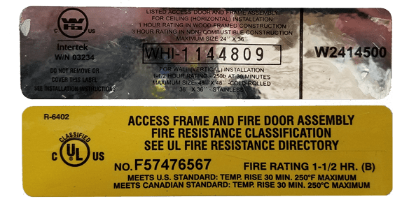 Fire-Rated Access Door Labels