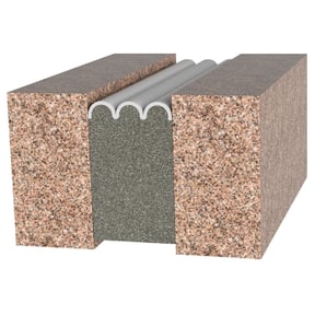 This image depicts a close-up view of a foam joint cover.