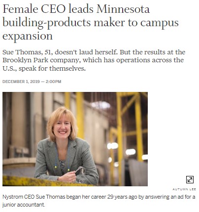 startribune_female-ceo-leads-minnesota-building-products-maker-to-campus-expansion