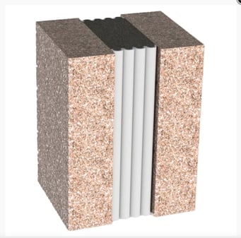 This image depicts a close-up view of a pre-compressed foam wall expansion joint. 