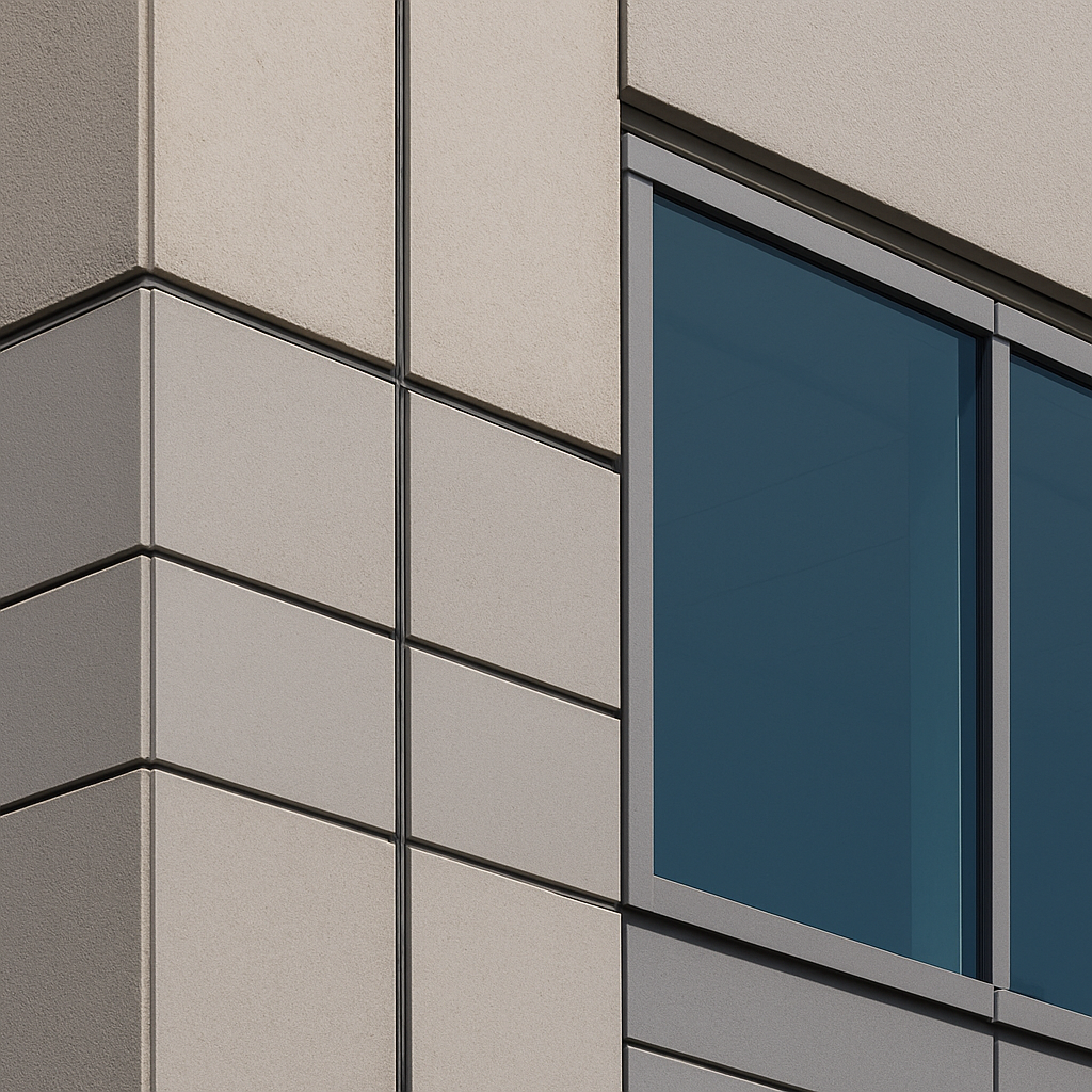 Exterior view of a building showing expansion joints